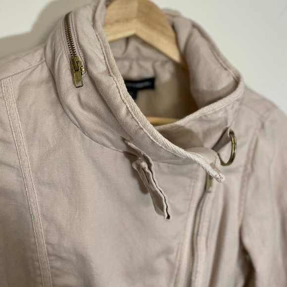 French Connection FCUK Utility Jacket - Lightweight Linen-Blend Khaki Jacket - Picture 10 of 14